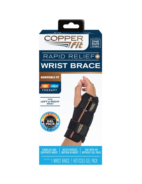Copper Fit Rapid Relief Hot & Cold Therapy Wrist Brace, Adjustible