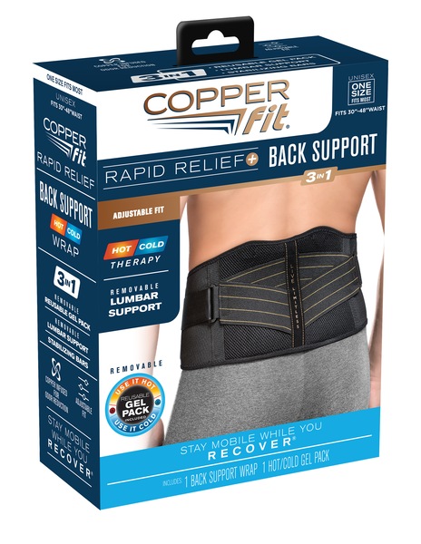 Copper Fit Rapid Relief Hot & Cold Therapy Back Support, Adjustible