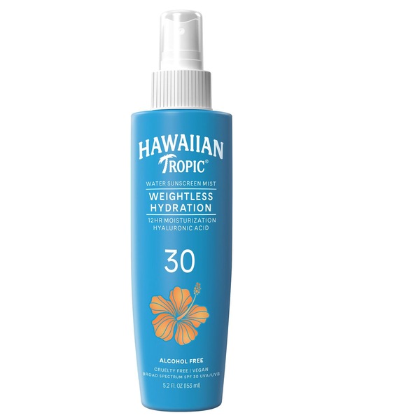 Hawaiian Tropic Weightless Hydration Water Mist Sunscreen, SPF 30, 5.2 OZ