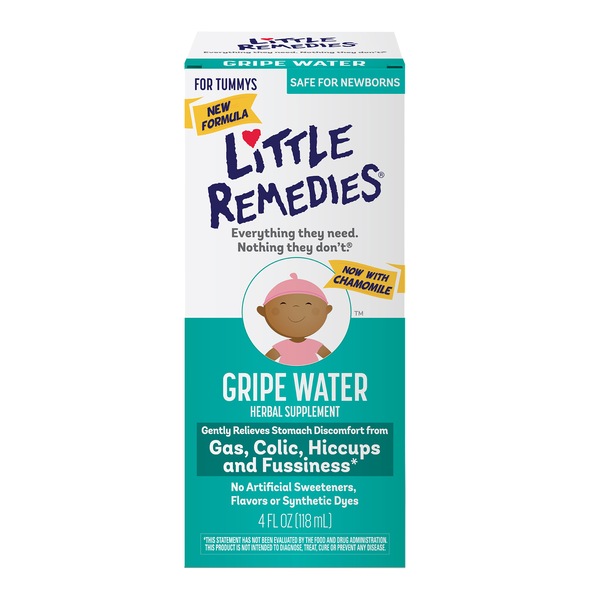 Little Remedies Gripe Water for Baby Gas Colic or Hiccups, 4 OZ