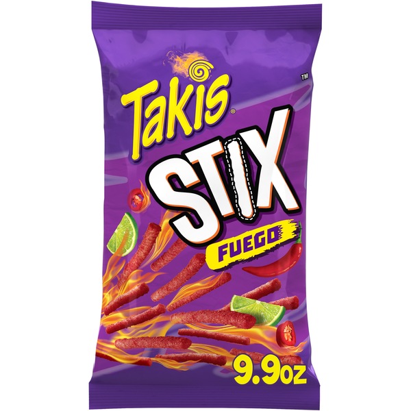 Takis Fuego Stix Hot Chili Pepper & Lime Flavored Spicy Corn Chips, 9.9 oz