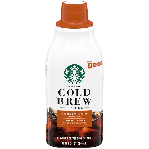 Starbucks Cold Brew Coffee Concentrate, Caramel Dolce, 32 oz