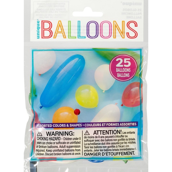 Unique Party Balloons, 25 CT