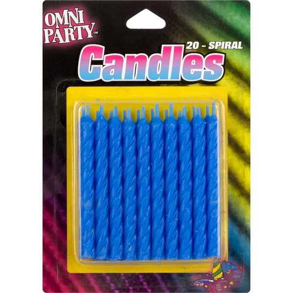 Omni Party Blue Spiral Candles