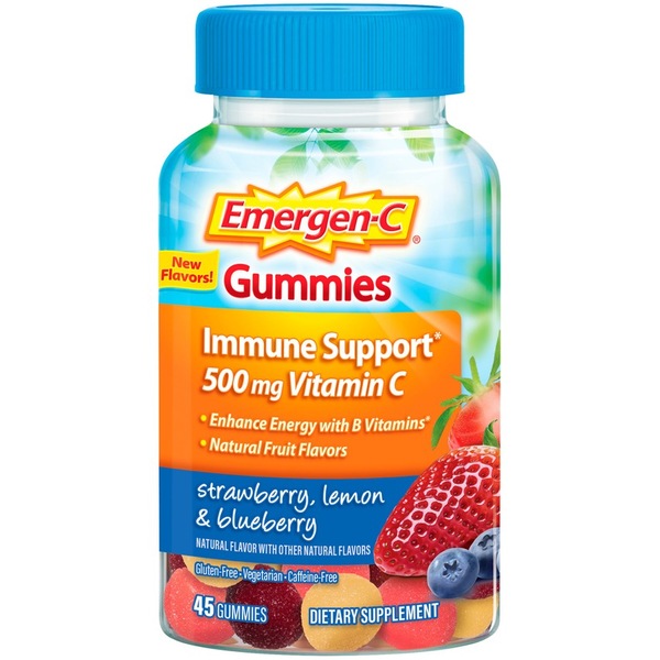Emergen-C Gummies with Vitamin C, Strawberry, Lemon and Blueberry, 45 CT