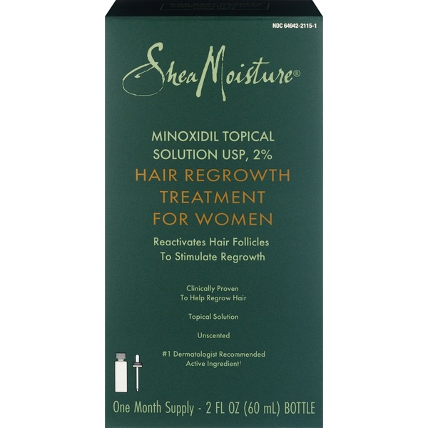 SheaMoisture Women's 2% Minoxidil Topical Solution for Hair Regrowth, 2 OZ