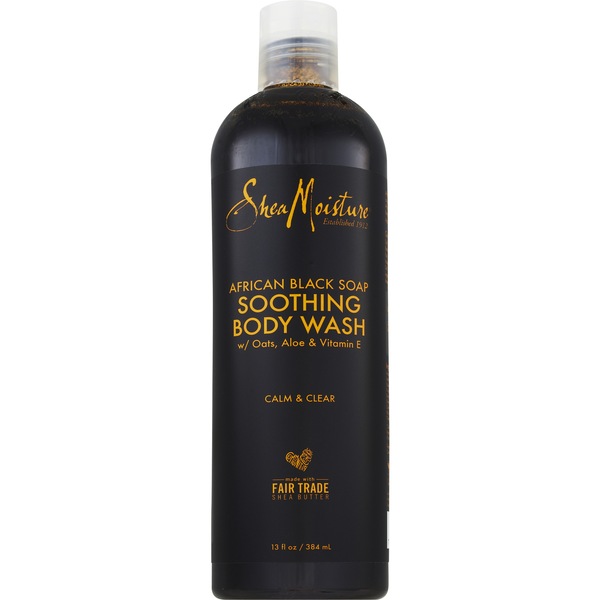 SheaMoisture African Black Soap - Gel de baño con avena, áloe y vitamina E, 13 oz