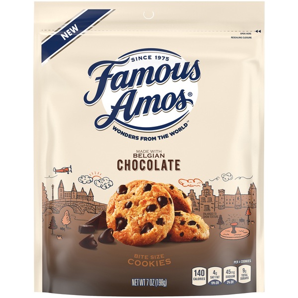 Famous Amos Belgian Chocolate Chip Bite Size Cookies, 7 oz