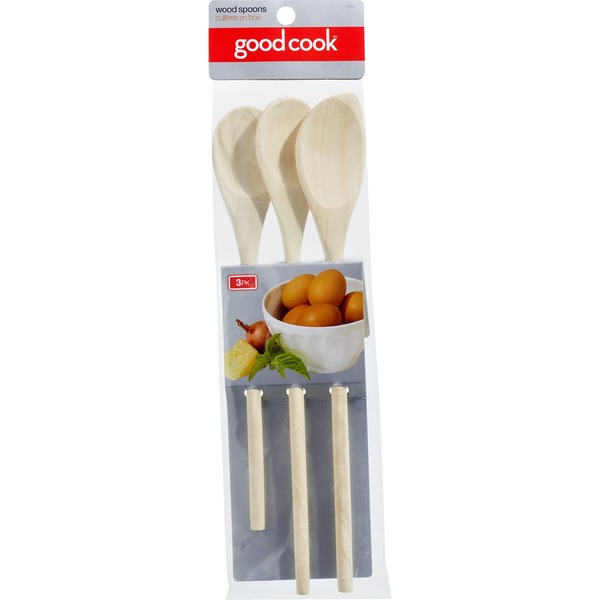 Good Cook Wood Spoons, 3 ct