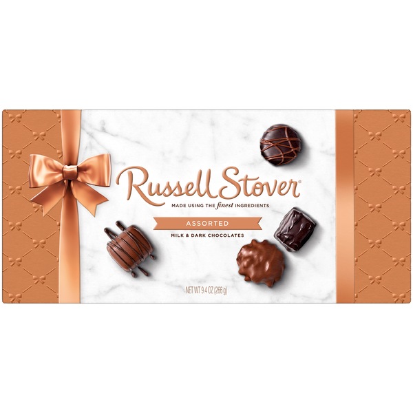Russell Stover Assorted Milk & Dark Chocolate Gift Box, 16 ct, 9.4 oz
