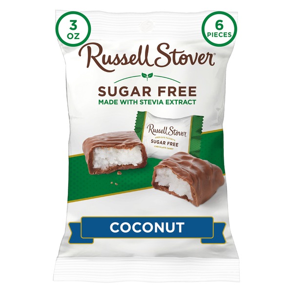 Russell Stover Sugar Free Coconut Chocolate Candy, Bag, 3 oz
