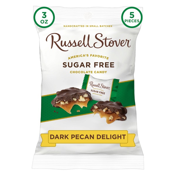Russell Stover Sugar Free Pecan Delight Dark Chocolate Candy, 3 oz