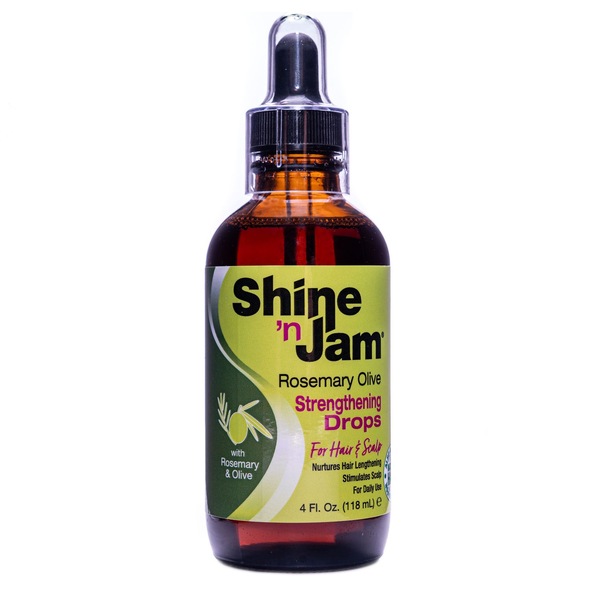 Shine n' Jam Strengthening Hair Drops, Rosemary Olive, 4 OZ