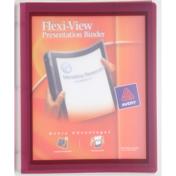 Avery 3-Ring Flexi-View Presentation Binder, Assorted Colors, 1 in