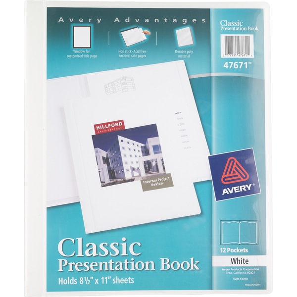 Avery Classic 12-Pocket Presentation Book, White