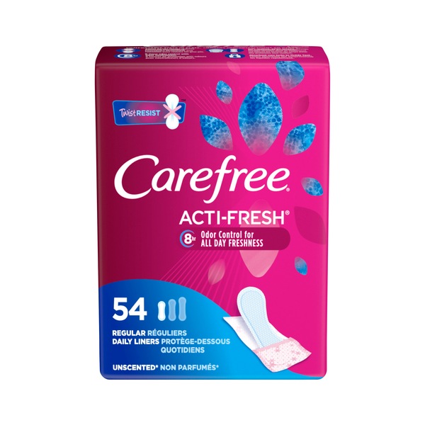 Carefree Acti-Fresh Panty Liners To Go, Unscented, Regular