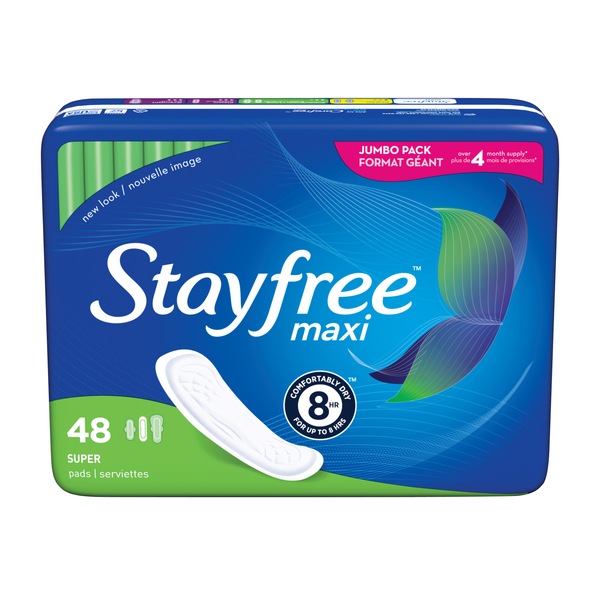 Stayfree Maxi Pads with Wings, Super