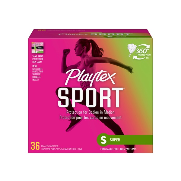 Playtex Sport Tampons, Unscented, Super Absorbency