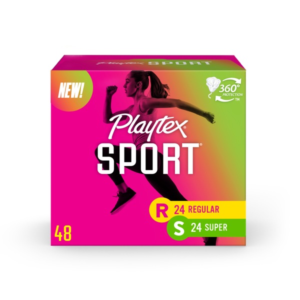 Playtex Sport Tampons Multi-Pack, Unscented, Regular and Super Absorbency