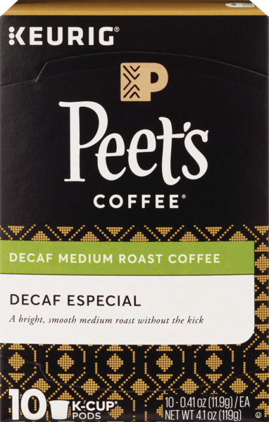 Peet's Coffee Decaf Especial K-Cup Pods, 10 ct