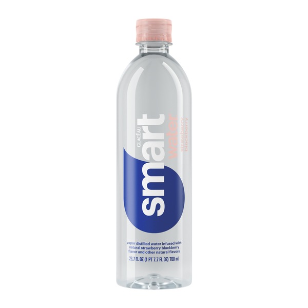 Smartwater Strawberry Blackberry, Vapor Distilled Premium Bottled Water, 23.7 OZ