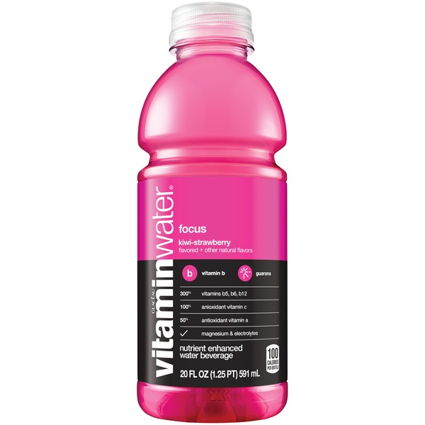 Vitaminwater Focus Electrolyte Enhanced Water W/ Vitamins, Kiwi-Strawberry Drink, 20 OZ