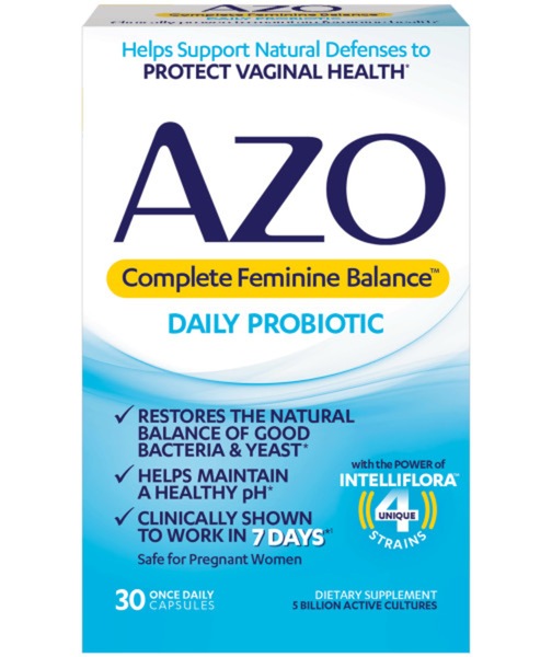 AZO Complete Feminine Balance, Daily Probiotics Capsules, 30 CT