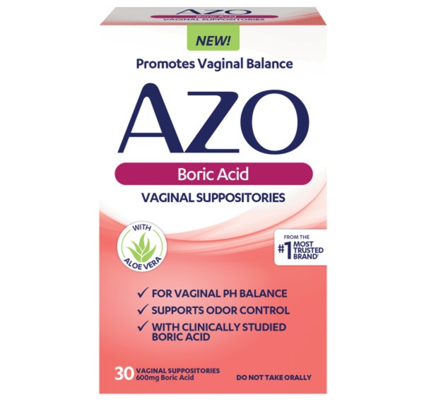 AZO Boric Acid Vaginal Suppositories, 30 CT