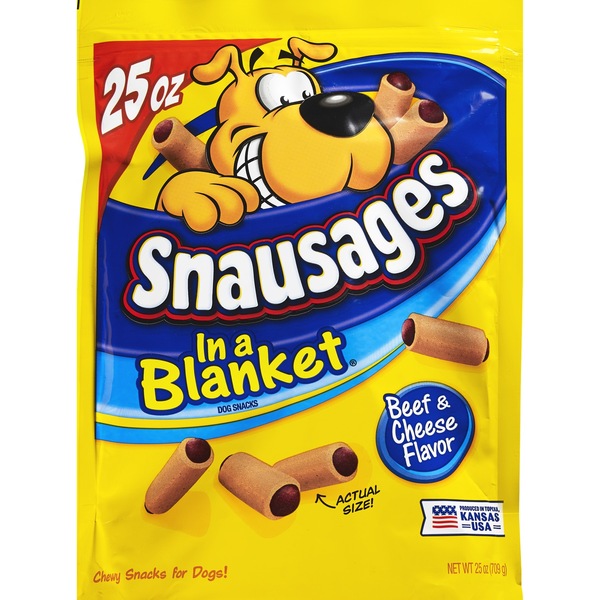 Snausages In A Blanket - Refrigerios para perros, Beef & Cheese