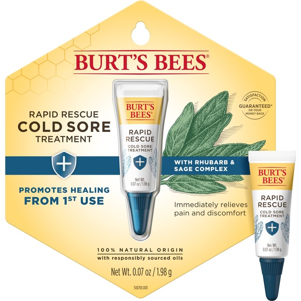Burt's Bees Rapid Rescue Cold Sore Treatment, 0.07 OZ