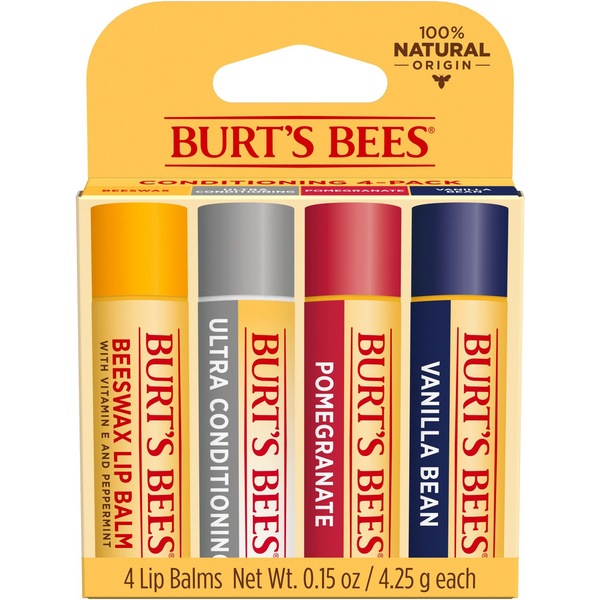 Burt’s Bees 100% Natural Origin Moisturizing Lip Balm Variety,  4 CT