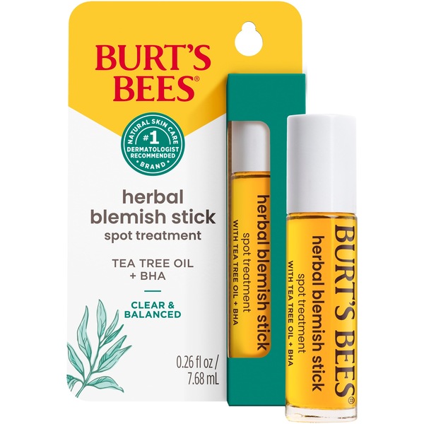 Burt's Bees Clear and Balanced Herbal Blemish Stick Spot Treatment, 0.26 fl oz