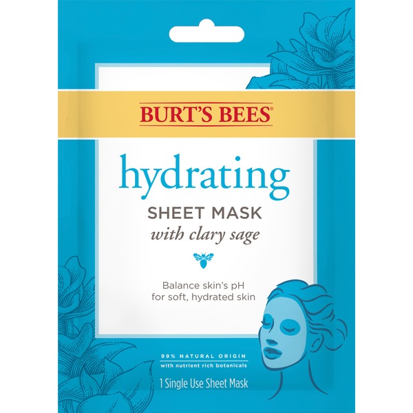 Burt's Bees Hydrating Face Mask, Single Use Sheet Mask, 1 CT