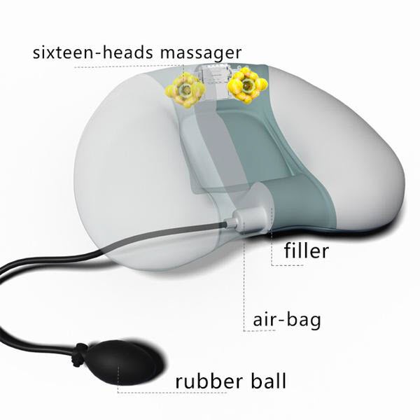 ComfySage Heat + Cold Inflatable Massage Pillow with Hand Pump