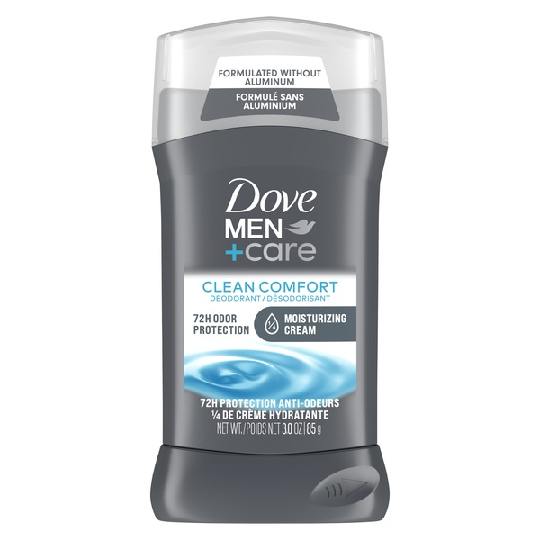 Dove Men+Care Aluminum Free 72-Hour Deodorant Stick, Clean Comfort