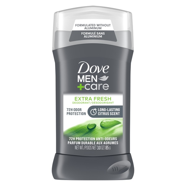 Dove Men+Care Aluminum Free 72-Hour Deodorant Stick, Extra Fresh, 3 OZ