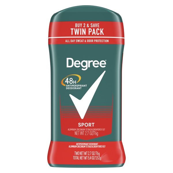 Degree 48-Hour Sport Antiperspirant & Deodorant Stick, 2.7 OZ, 2 Pack