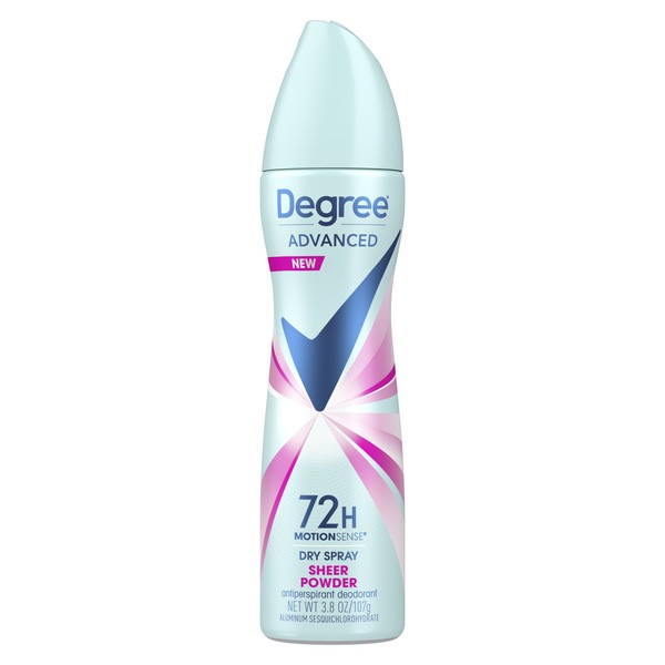 Degree Advanced 72-Hour Antiperspirant & Deodorant Dry Spray, Sheer Powder, 3.8 OZ