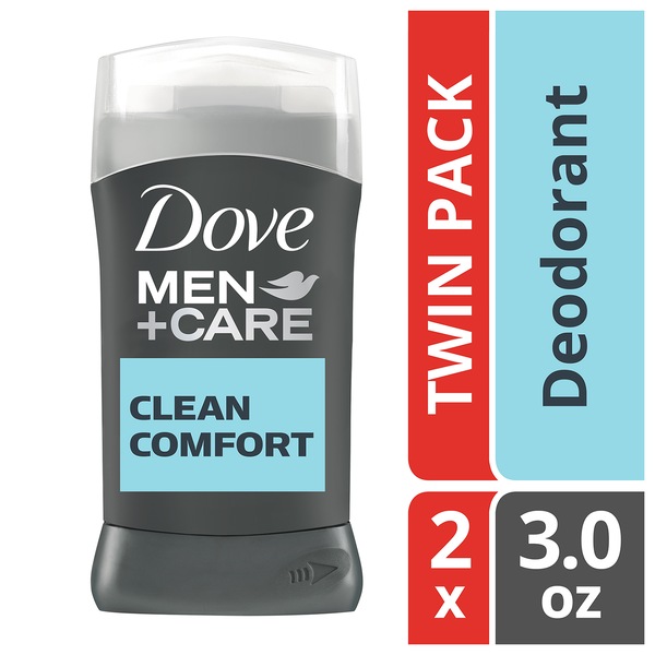 Dove Men+Care Clean Comfort Deodorant Stick, 3.0 oz, Twin Pack