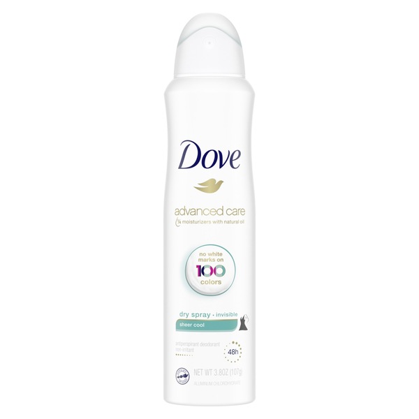 Dove Antiperspirant & Deodorant Invisible Dry Spray, Sheer Cool, 3.8 OZ