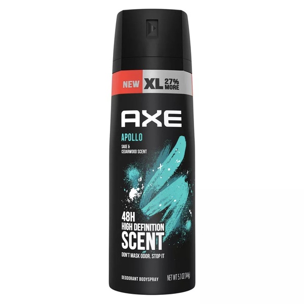 AXE Apollo 48-Hour Deodorant Body Spray, Sage & Cedarwood, 5.1 OZ