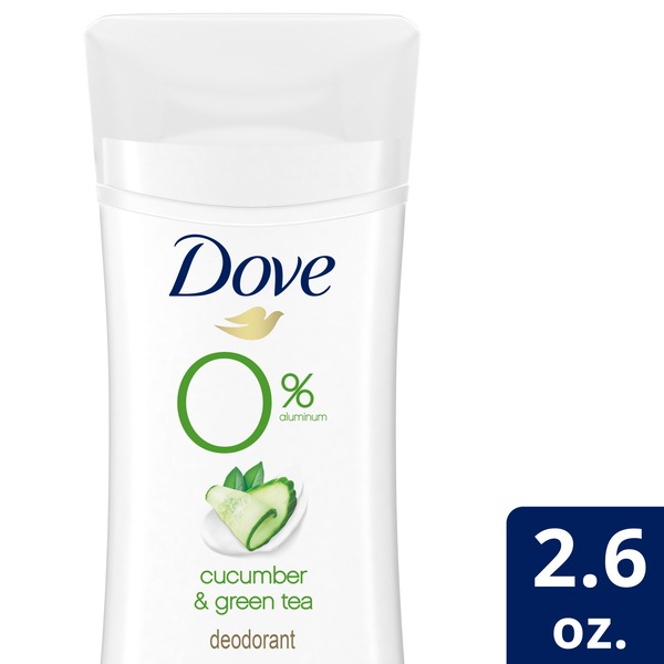 Dove 48-Hour Aluminum-Free Deodorant Stick, Cucumber & Green Tea, 2.6 OZ