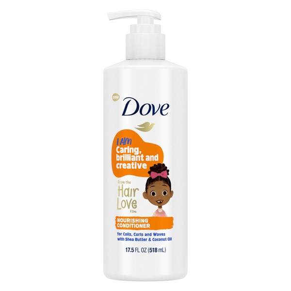 Dove Kids Care Nourshing Conditioner for Culry Hair, Coconut Oil and Shea Butter, 17.5 Fl Oz