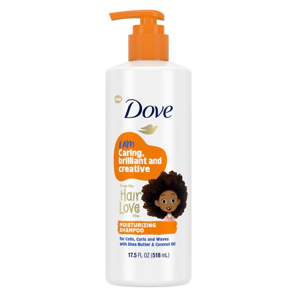 Dove Kids Care Nourshing Shampoo for Culry Hair, Coconut Oil and Shea Butter, 17.5 Fl Oz