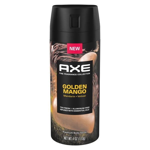 AXE 72-Hour Premium Deodorant Body Spray, Golden Mango, 4 OZ