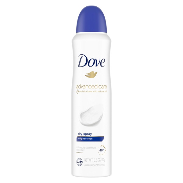 Dove Advanced Care 48-Hour Antiperspirant & Deodorant Dry Spray, Original Clean, 3.8 OZ