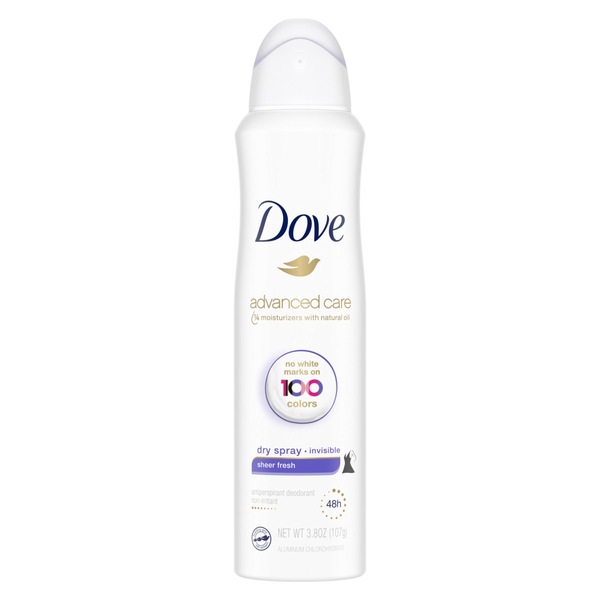 Dove Advanced Care 48-Hour Antiperspirant & Deodorant Dry Spray, Sheer Fresh, 3.8 OZ