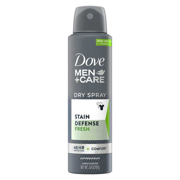 Dove Men+Care Stain Defense Fresh Antiperspirant Dry Spray, 3.8 OZ