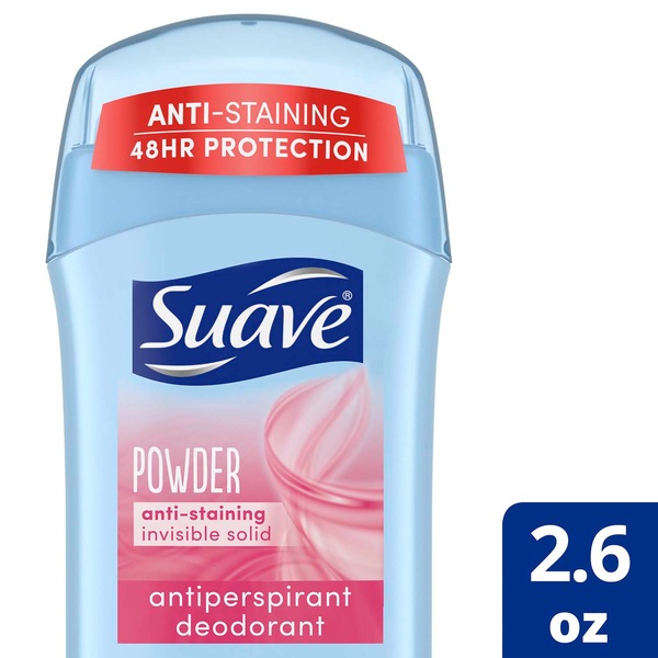 Suave 48-Hour Anti-Staining Antiperspirant & Deodorant Stick, Powder