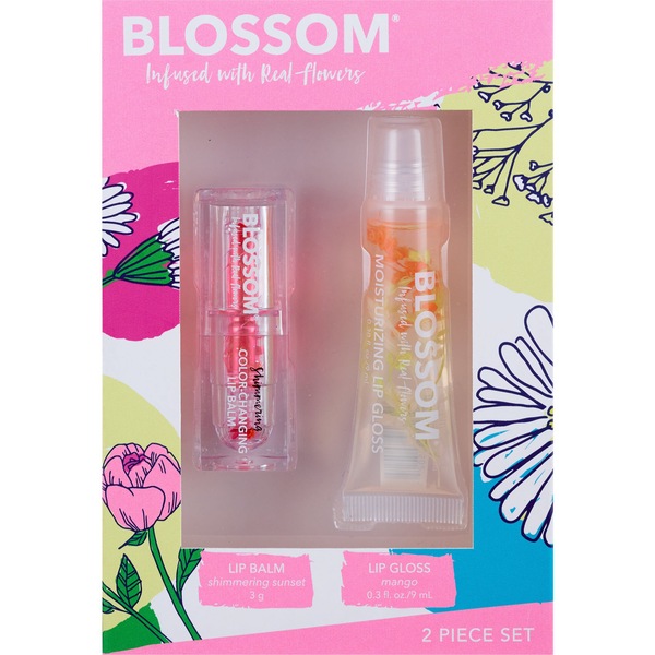 Blossom Moisturizing Lip Gloss & Color Changing Lip Balm Set